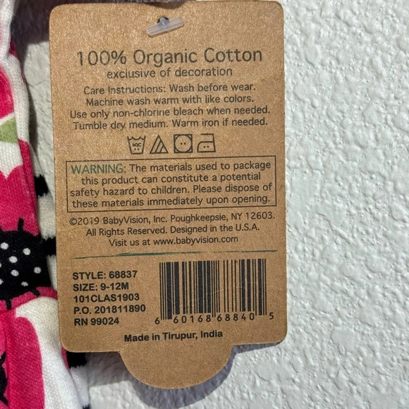 NWT 2 pieces - Organic cotton little girl dresses, 9-12 mos - Picture 3 of 9